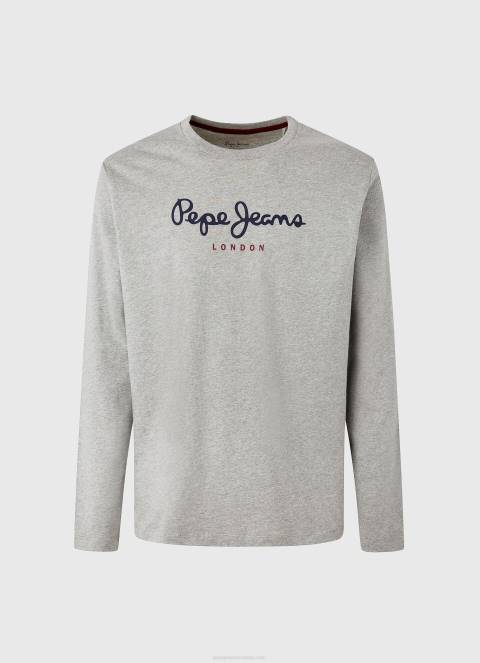 muškarci sivi lapor pamučna majica s otisnutim logotipom Pepe Jeans JZ8H1017
