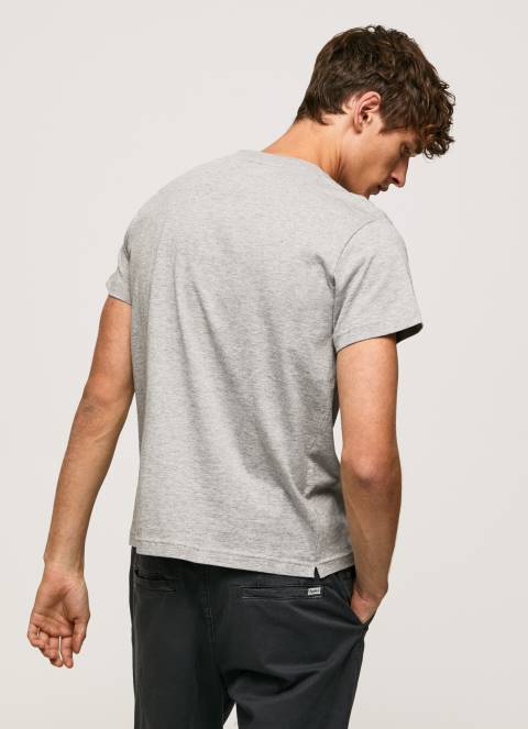 muškarci sivi lapor pamučna majica s printom zastave Pepe Jeans JZ8H957