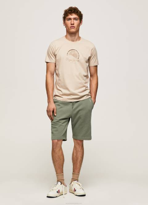 muškarci slad majica s logotipom iznošenog efekta Pepe Jeans JZ8H962