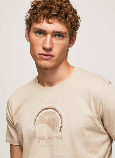 muškarci slad majica s logotipom iznošenog efekta Pepe Jeans JZ8H962