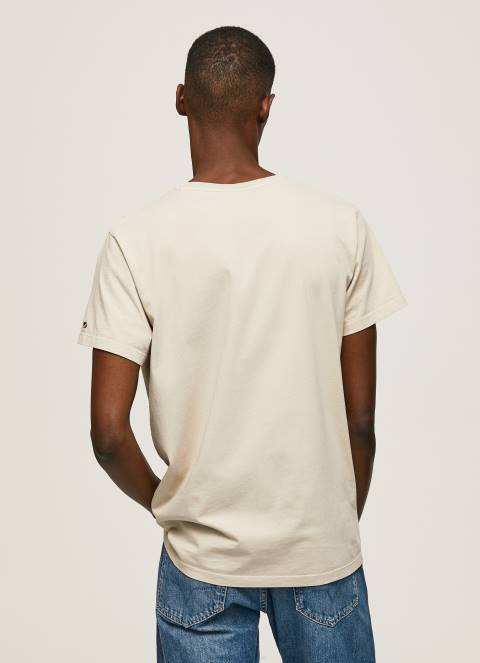 muškarci slad pamučna majica s otisnutim logotipom Pepe Jeans JZ8H939