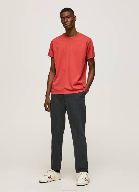 muškarci studio crvena pamučna majica s otisnutim logotipom Pepe Jeans JZ8H946