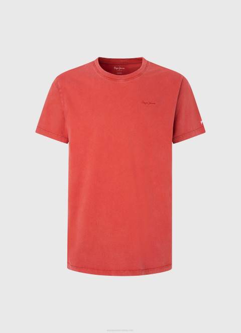 muškarci studio crvena pamučna majica s otisnutim logotipom Pepe Jeans JZ8H946