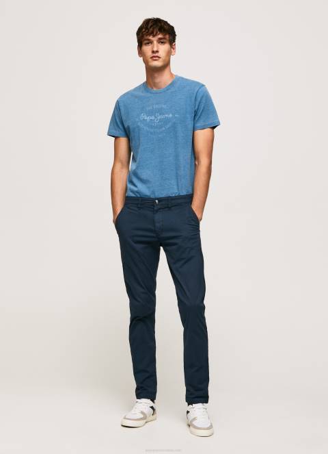 muškarci svijetlo plava pamučna majica s otisnutim logotipom Pepe Jeans JZ8H967