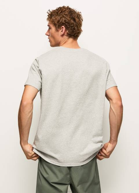 muškarci svijetlosivi lapor majica s printom logotipa Pepe Jeans JZ8H971