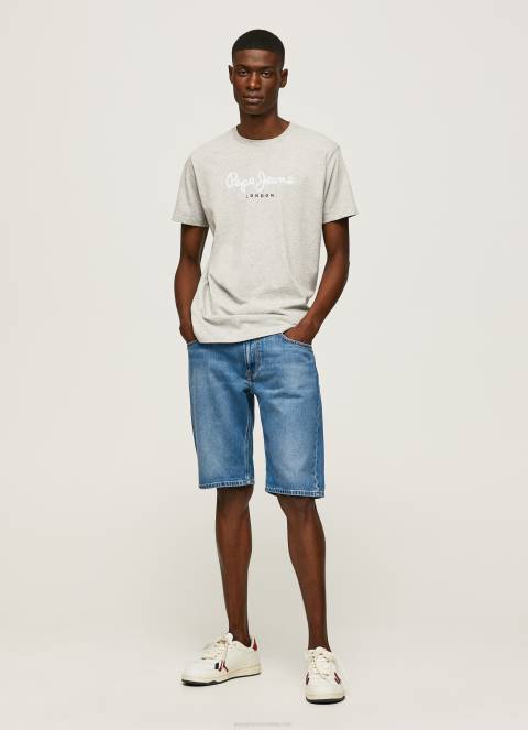 muškarci svijetlosivi lapor pamučna majica s otisnutim logotipom Pepe Jeans JZ8H918