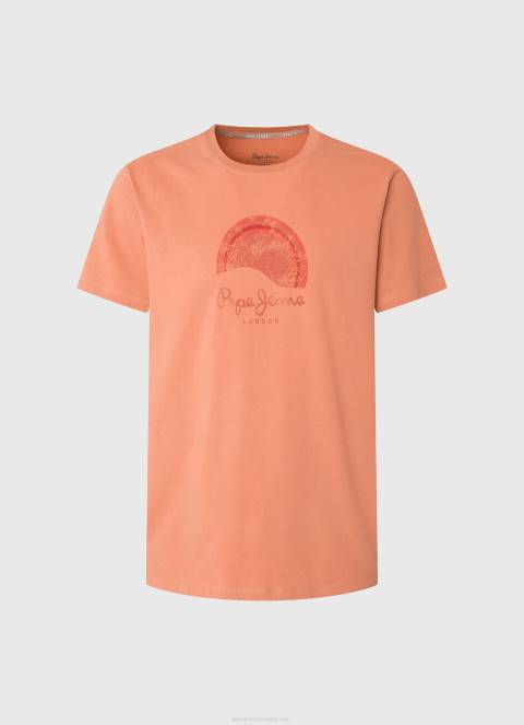 muškarci tikvica naranča majica s logotipom iznošenog efekta Pepe Jeans JZ8H964