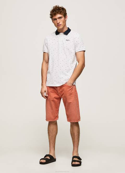 muškarci bijela polo majica s printom na cijeloj površini Pepe Jeans JZ8H1094