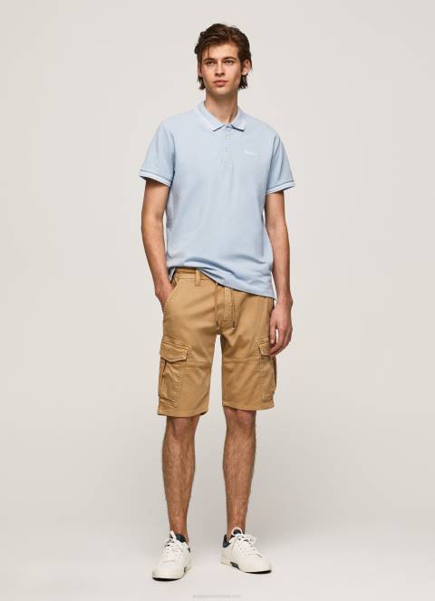 muškarci bjelilo plavo pike polo majica s izvezenim logotipom Pepe Jeans JZ8H1080