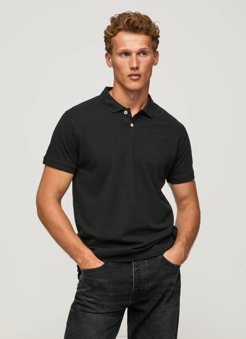 muškarci crno majica s logom Pepe Jeans JZ8H1086