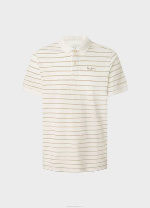 muškarci prljavo bijelo polo majica s prugastim printom Pepe Jeans JZ8H1092