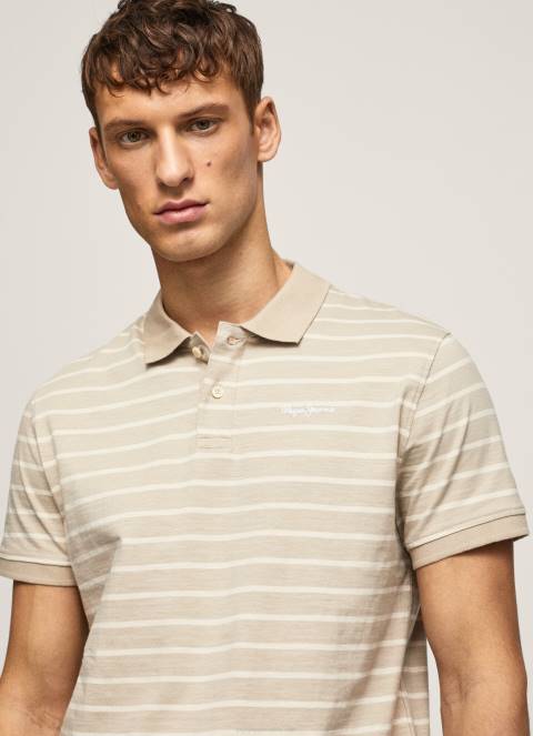 muškarci slad polo majica s prugastim printom Pepe Jeans JZ8H1093