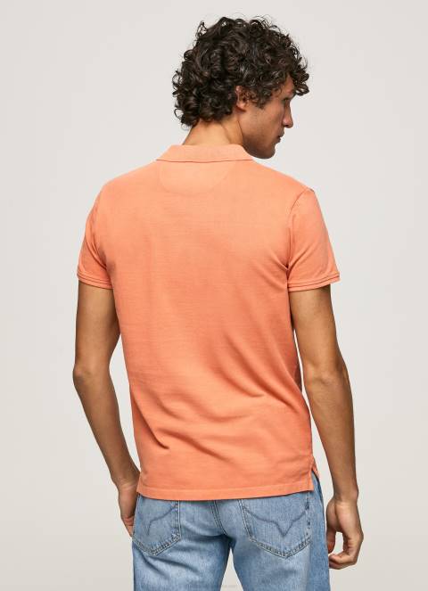 muškarci tikvica naranča pike polo majica s izvezenim logotipom Pepe Jeans JZ8H1095