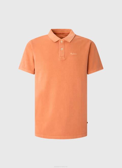 muškarci tikvica naranča pike polo majica s izvezenim logotipom Pepe Jeans JZ8H1095