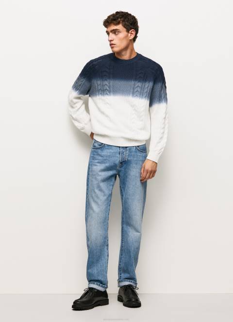 muškarci bijela perseo kabel pleteni jersey Pepe Jeans JZ8H851