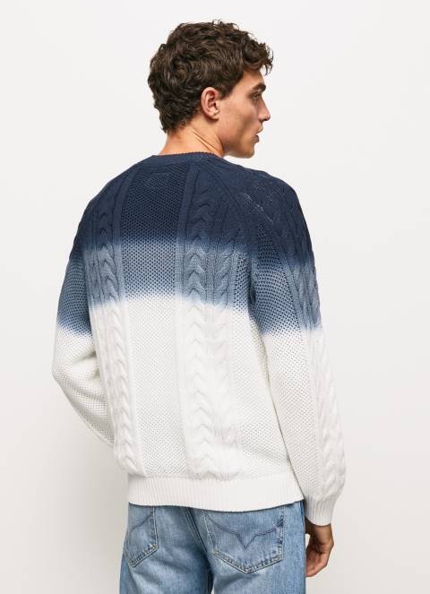 muškarci bijela perseo kabel pleteni jersey Pepe Jeans JZ8H851
