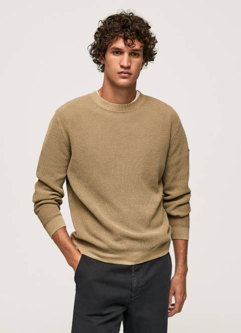 muškarci deva vafel pleteni pamučni žersej Pepe Jeans JZ8H855