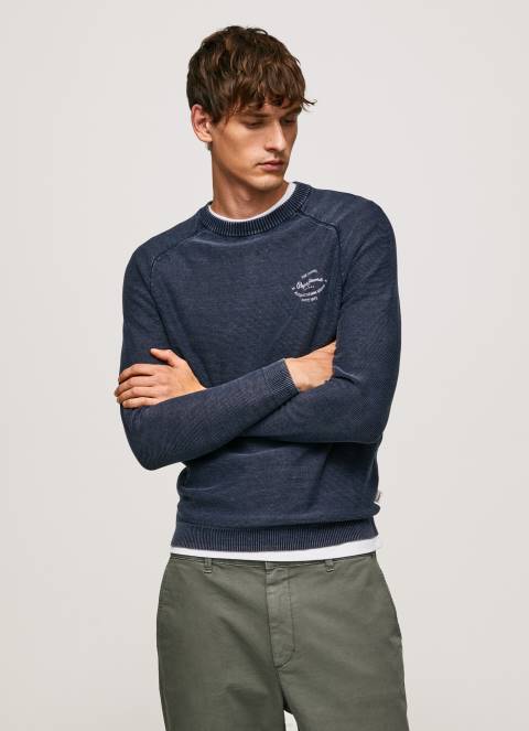 muškarci indigo odaberite žersej sa zaobljenim ovratnikom Pepe Jeans JZ8H858