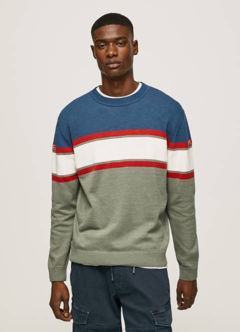 muškarci lijevanje prugasti print pamučni jersey Pepe Jeans JZ8H849