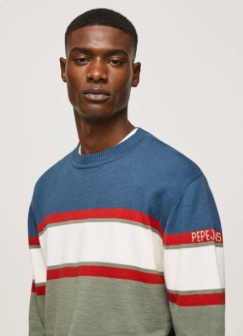 muškarci lijevanje prugasti print pamučni jersey Pepe Jeans JZ8H849