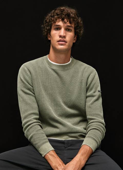 muškarci lijevanje vafel pleteni pamučni žersej Pepe Jeans JZ8H853