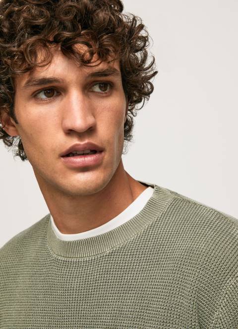 muškarci lijevanje vafel pleteni pamučni žersej Pepe Jeans JZ8H853