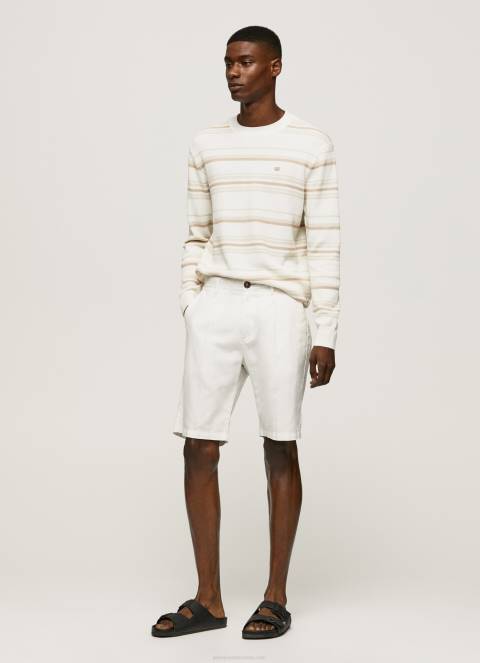 muškarci prljavo bijelo pamučni jersey s prugastim printom Pepe Jeans JZ8H866