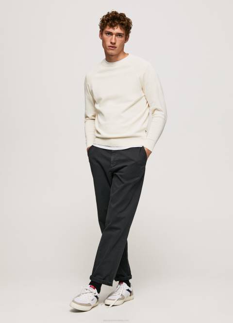 muškarci slonovača pamučni žersej s okruglim ovratnikom Pepe Jeans JZ8H865