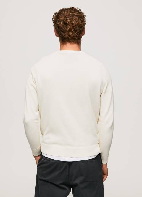 muškarci slonovača pamučni žersej s okruglim ovratnikom Pepe Jeans JZ8H865