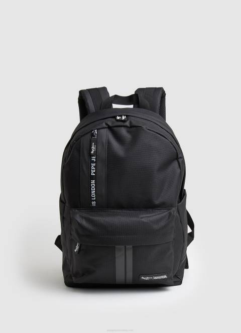 muškarci crno ruksak od tkanine s linijskim detaljima Pepe Jeans JZ8H1294