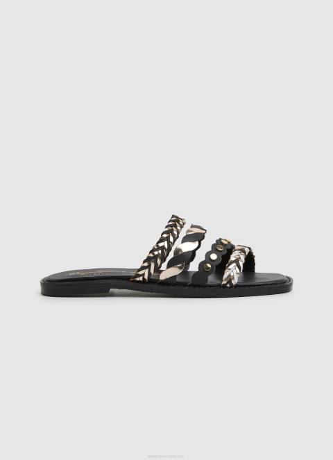 žene crno irma kožne sandale s više remena Pepe Jeans JZ8H663