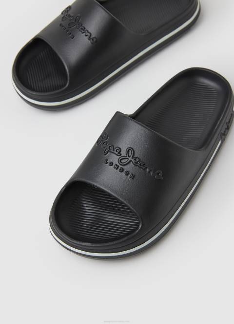 žene crno japanke za tobogan za plažu Pepe Jeans JZ8H696