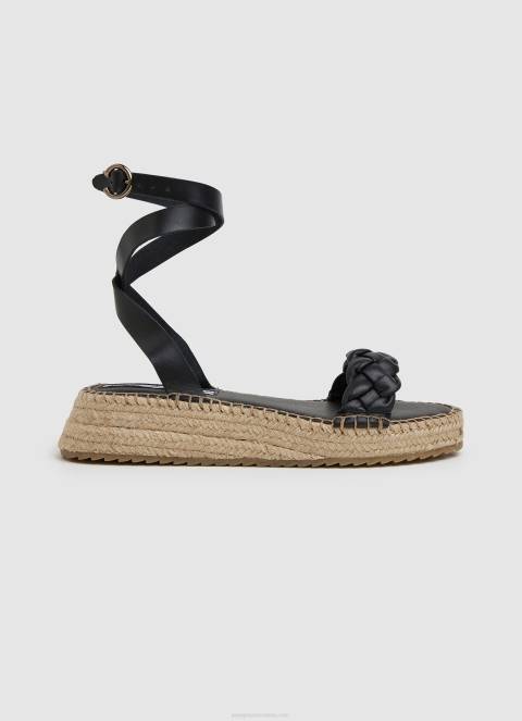 žene crno kate pletene sandale na klin Pepe Jeans JZ8H676