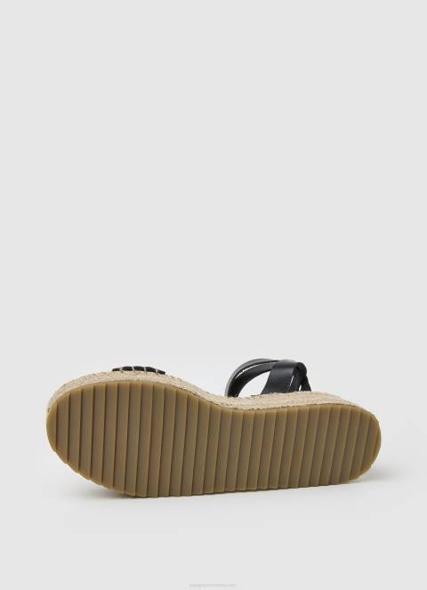 žene crno kate pletene sandale na klin Pepe Jeans JZ8H676