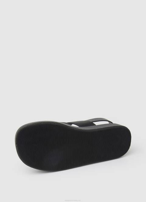 žene crno ljetne blok sandale na klin Pepe Jeans JZ8H651