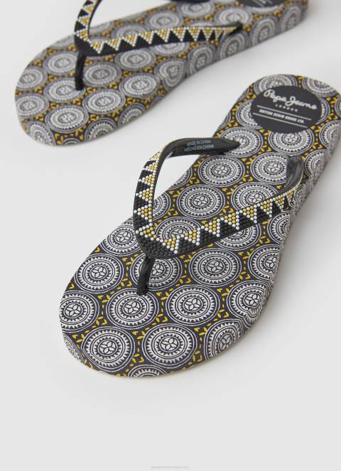 žene crno rake coin japanke za plažu Pepe Jeans JZ8H704