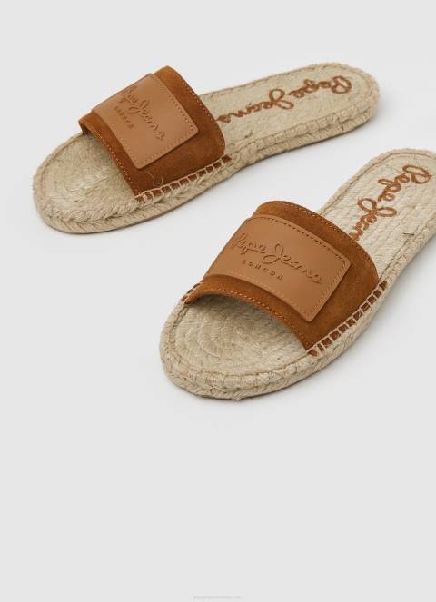 žene konjak siva berry kožne sandale Pepe Jeans JZ8H682