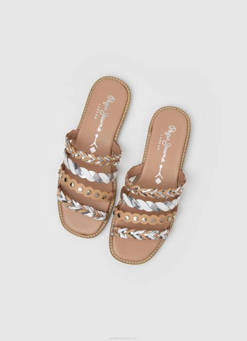 žene ogoljen irma kožne sandale s više remena Pepe Jeans JZ8H662