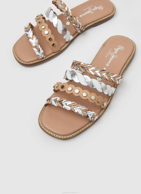 žene ogoljen irma kožne sandale s više remena Pepe Jeans JZ8H662