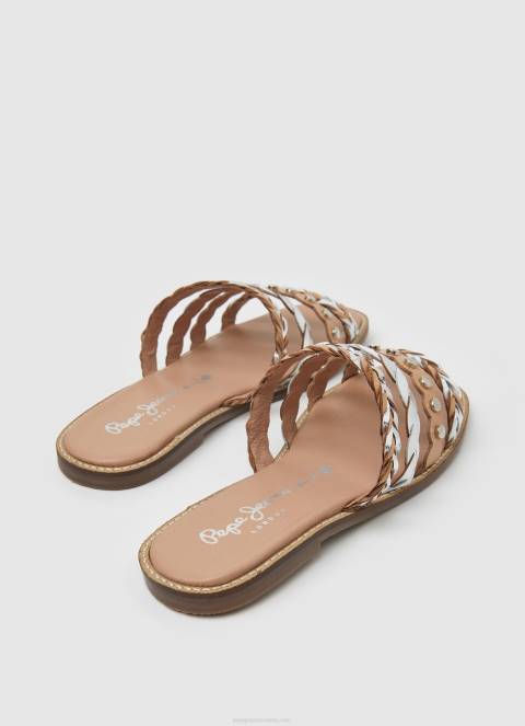 žene ogoljen irma kožne sandale s više remena Pepe Jeans JZ8H662