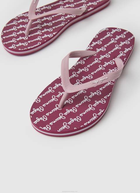 žene prašnjavo crvena rake play japanke za plažu Pepe Jeans JZ8H698