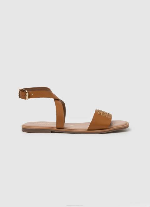 žene preplanuli ten irma log ravne kožne sandale Pepe Jeans JZ8H660