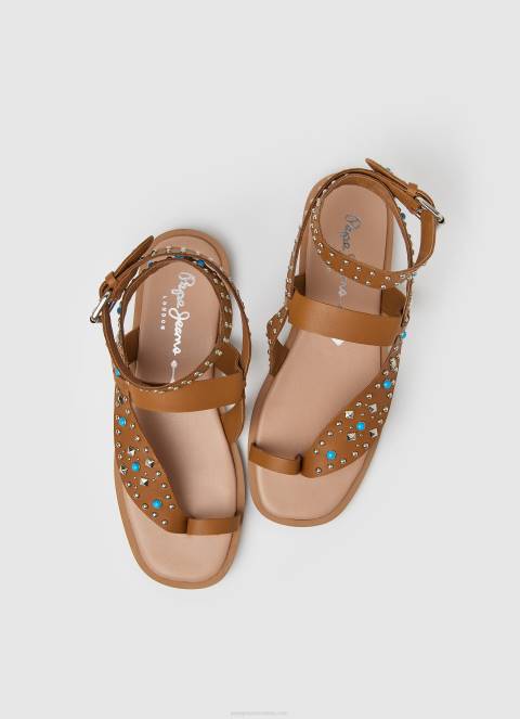 žene preplanuli ten irma sandale od etničke kože Pepe Jeans JZ8H658