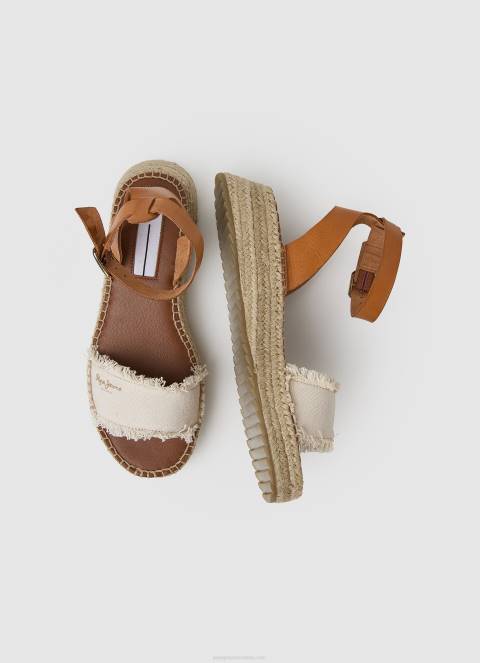 žene prljavo bijelo kate sandale na klin od tkanine Pepe Jeans JZ8H678