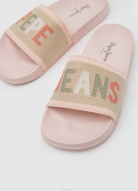 žene svijetloružičasta klizne pletene japanke za plažu Pepe Jeans JZ8H693