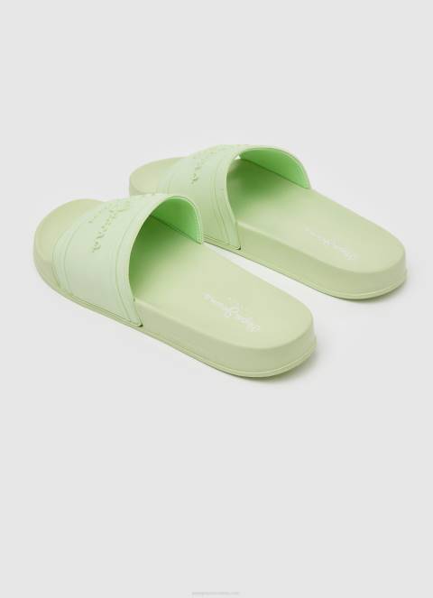 žene svježe zelene slider japanke za plažu s logotipom Pepe Jeans JZ8H688