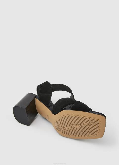 žene crno altea basic sandale od brušene kože Pepe Jeans JZ8H648