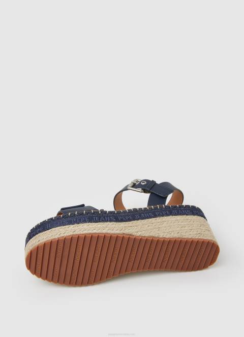 žene mornarica sandale na klin marke Witney Pepe Jeans JZ8H650