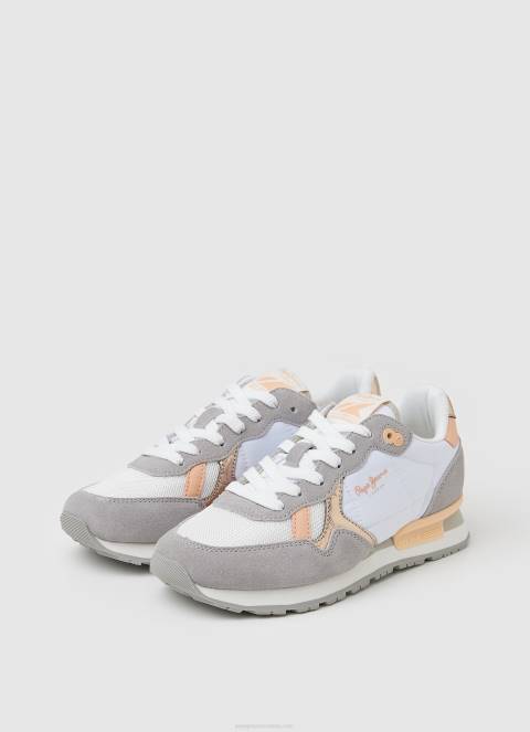 žene bijela brit heritage kombinirane tenisice Pepe Jeans JZ8H615