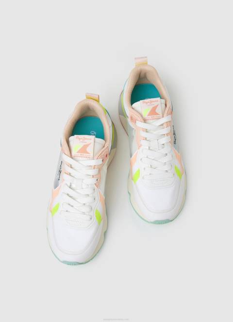 žene bijela brit pro svijetle tenisice za trčanje Pepe Jeans JZ8H576